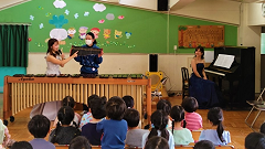 福島幼稚園の音楽アウトリーチの様子